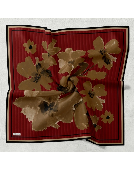 Mismara Organik Pamuk Eşarp D1 Bordo