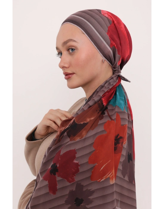 Mismara Organik Pamuk Eşarp D1 Pudra Vizon