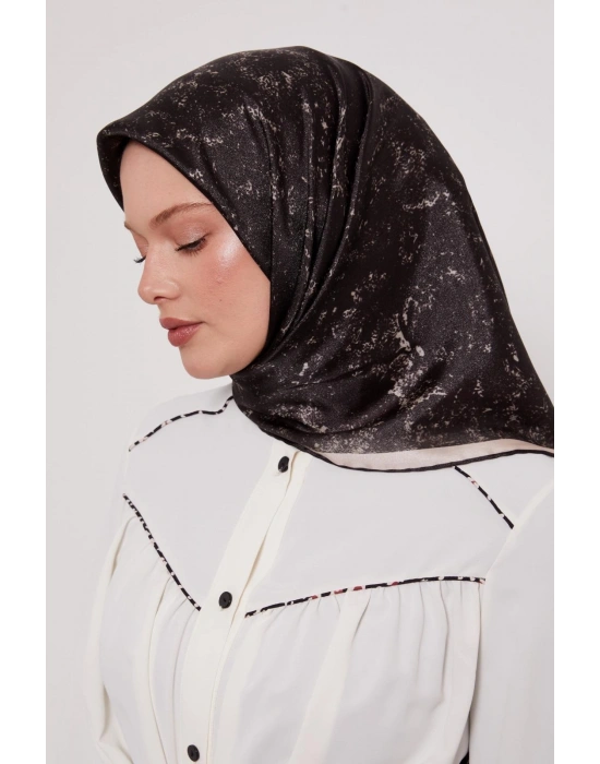 Levidor Kristal Eşarp Bulut Batik Siyah