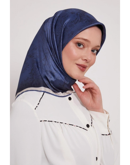 Levidor Kristal Eşarp Bulut Batik İndigo Mavi