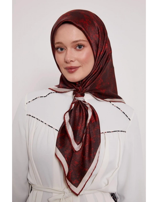 Levidor Kristal Eşarp Bulut Batik Bordo