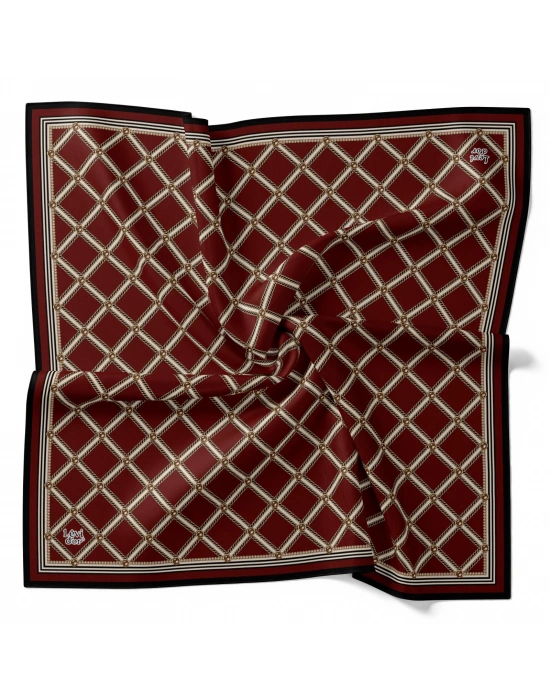 Levidor Kristal Eşarp Baklava Desen Bordo