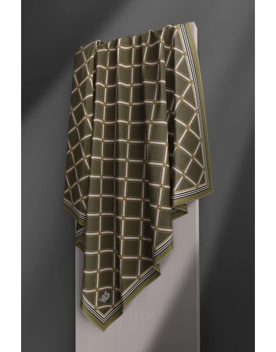 Levidor Kristal Eşarp Baklava Desen Haki