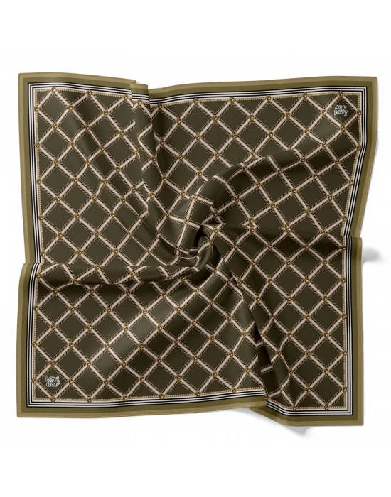 Levidor Kristal Eşarp Baklava Desen Haki