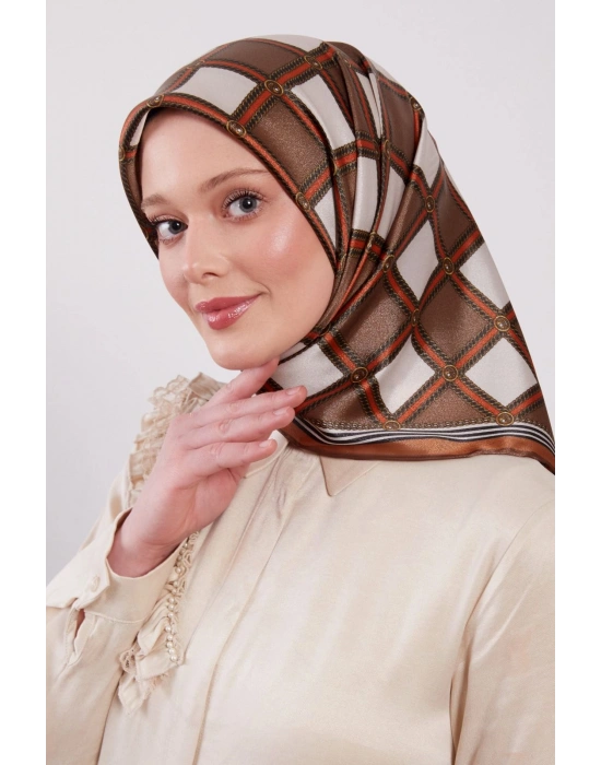 Levidor Kristal Eşarp Baklava Desen Çikolata