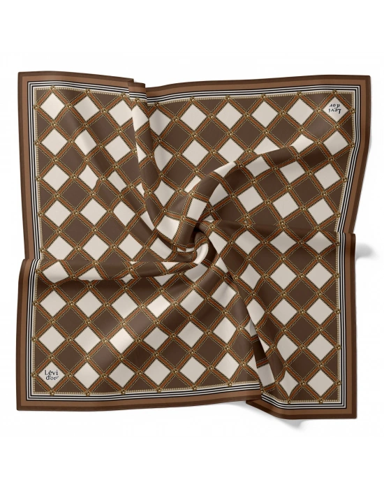 Levidor Kristal Eşarp Baklava Desen Çikolata