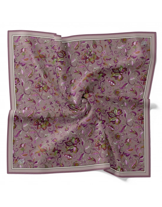 Levidor Kristal Eşarp Lalezar Desen Pudra Vizon