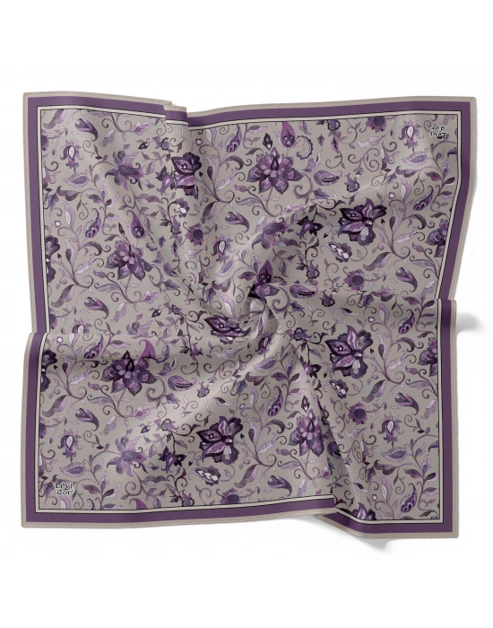 Levidor Kristal Eşarp Lalezar Desen Lila