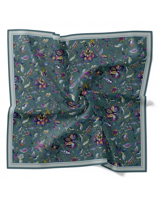 Levidor Kristal Eşarp Lalezar Desen Zümrüt