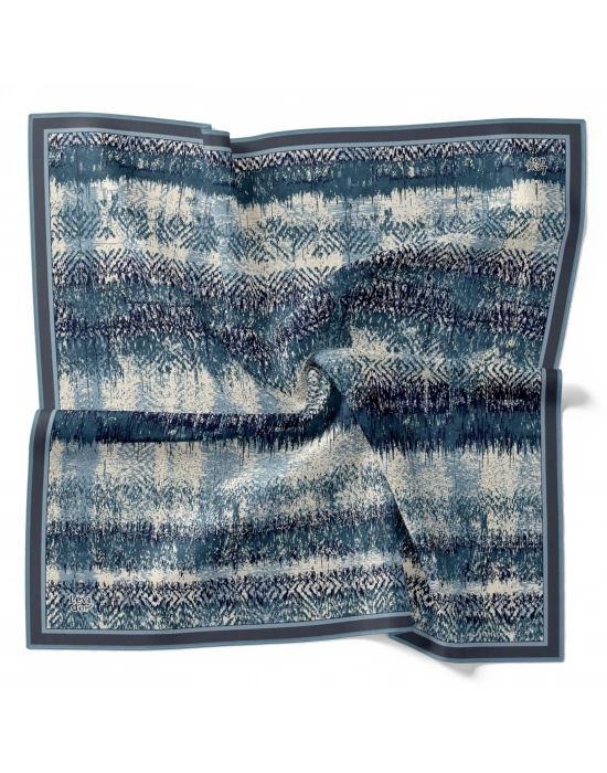 Levidor Kristal Eşarp Dalga Desen Petrol Mavi
