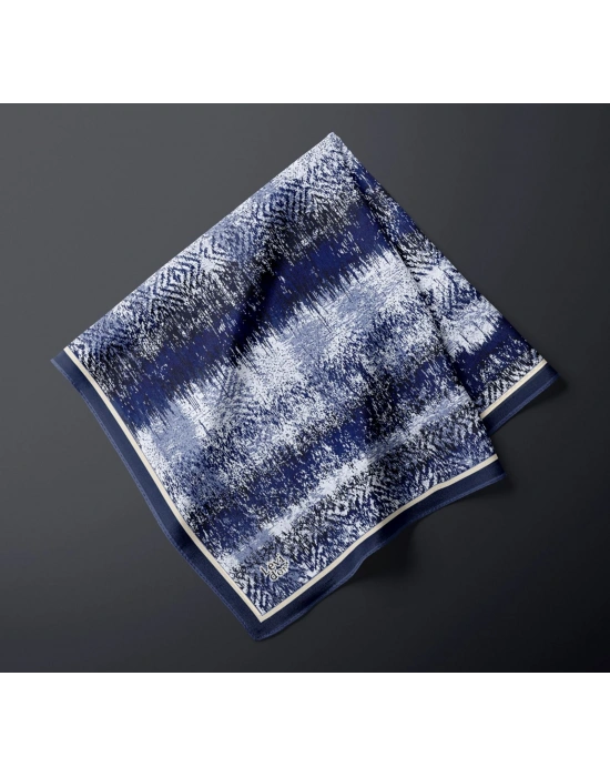 Levidor Kristal Eşarp Dalga Desen Lacivert