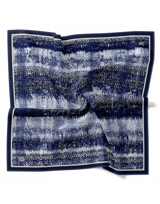 Levidor Kristal Eşarp Dalga Desen Lacivert