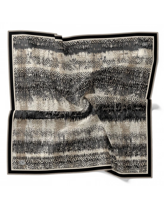 Levidor Kristal Eşarp Dalga Desen Siyah Vizon