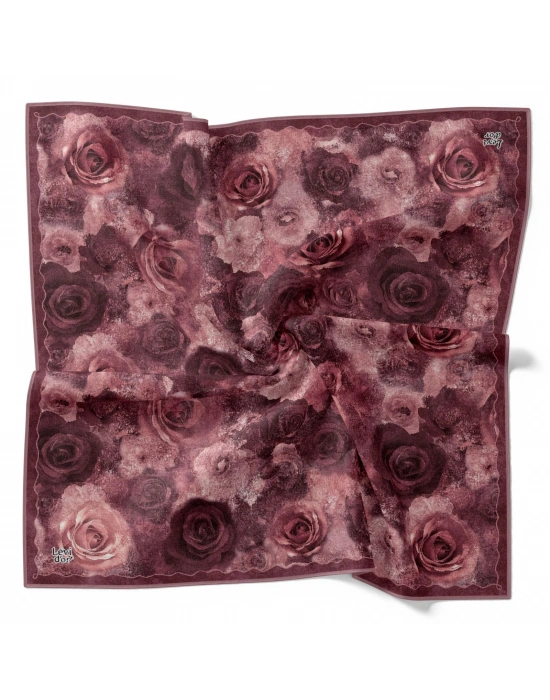 Levidor Kristal Eşarp Gül Desen Vişne Çürüğü