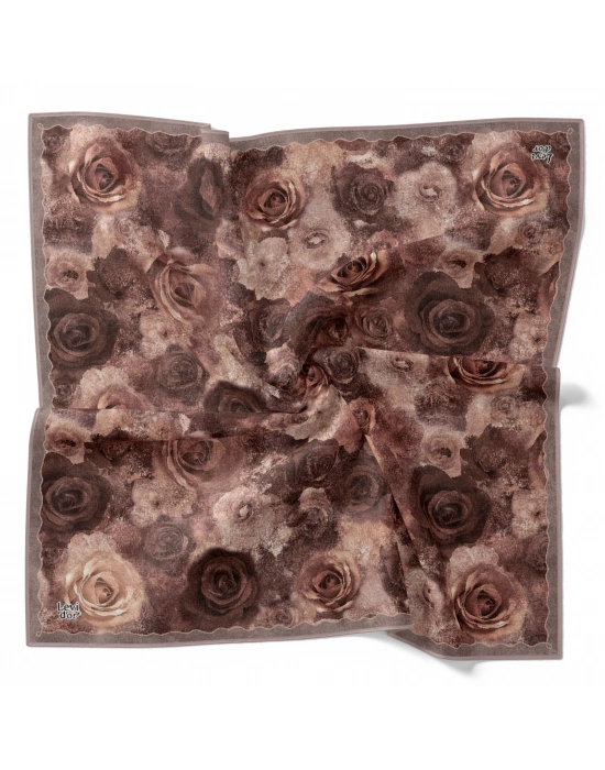 Levidor Kristal Eşarp Gül Desen Vizon