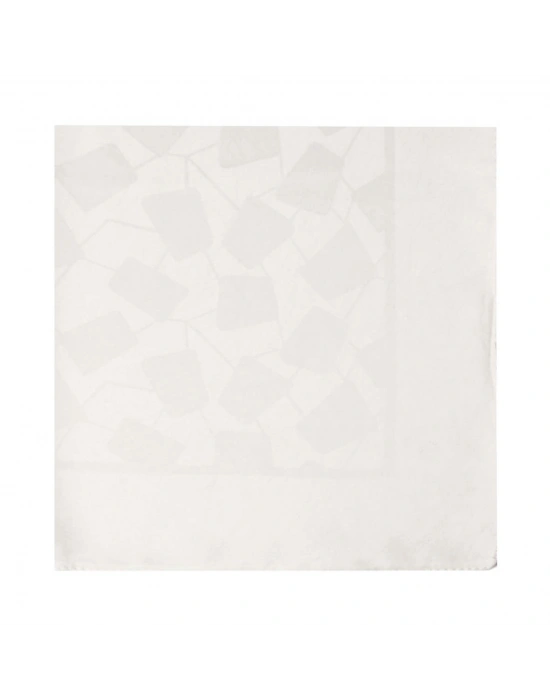 Şehri Şal Puantiye Desen Jakarlı Şal Kırık Beyaz