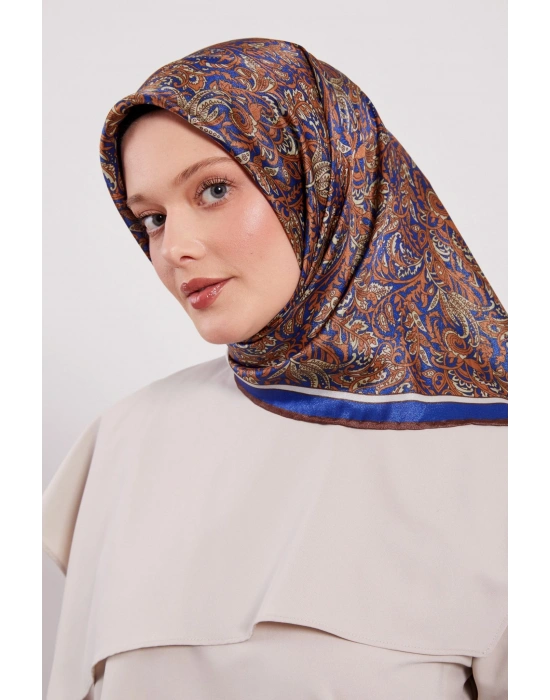 Levidor Kristal Eşarp Etnik Desen 2 Kahve Saks