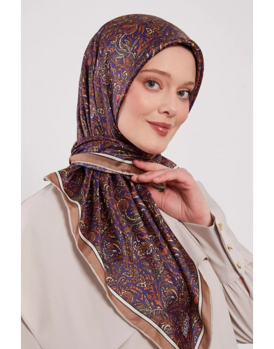 Levidor Kristal Eşarp Etnik Desen 2 Saks Vizon