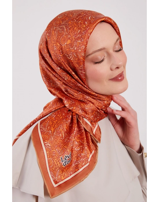 Levidor Kristal Eşarp Etnik Desen 2 Kiremit