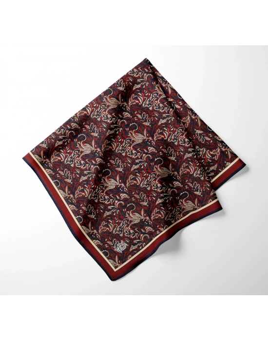 Levidor Kristal Eşarp Etnik Desen 2 Lacivert Bordo