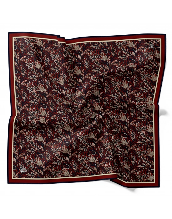 Levidor Kristal Eşarp Etnik Desen 2 Lacivert Bordo