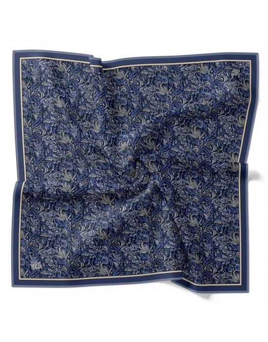 Levidor Kristal Eşarp Etnik Desen 2 Saks Mavi