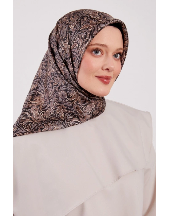 Levidor Kristal Eşarp Etnik Desen 2 Siyah Vizon