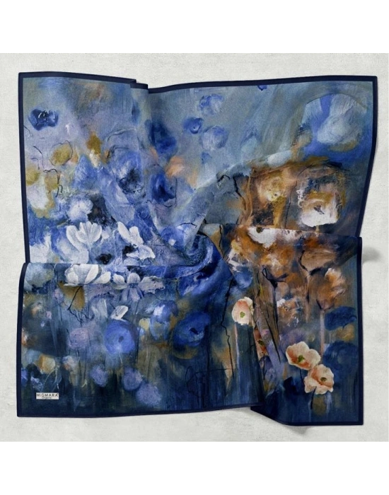 Mismara Organik Pamuk Eşarp D2 Lacivert