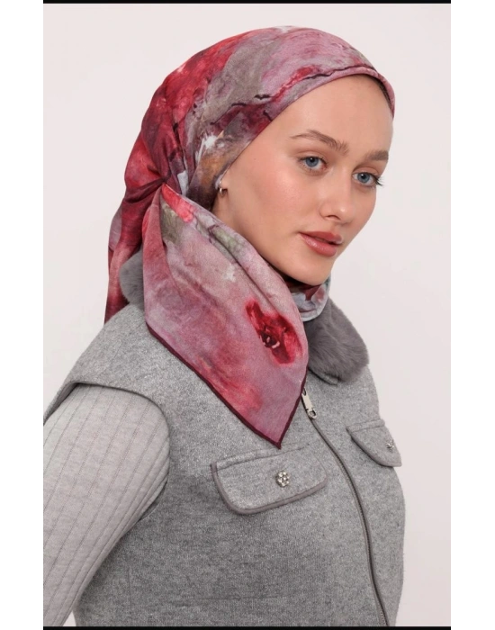 Mismara Organik Pamuk Eşarp D2 Bordo