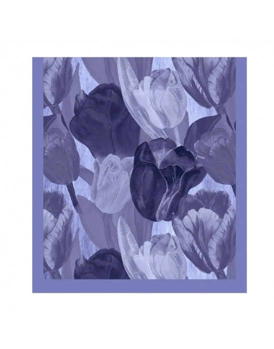 Şehri Şal Bambu Kraş Şal 6198 Kot Mavi