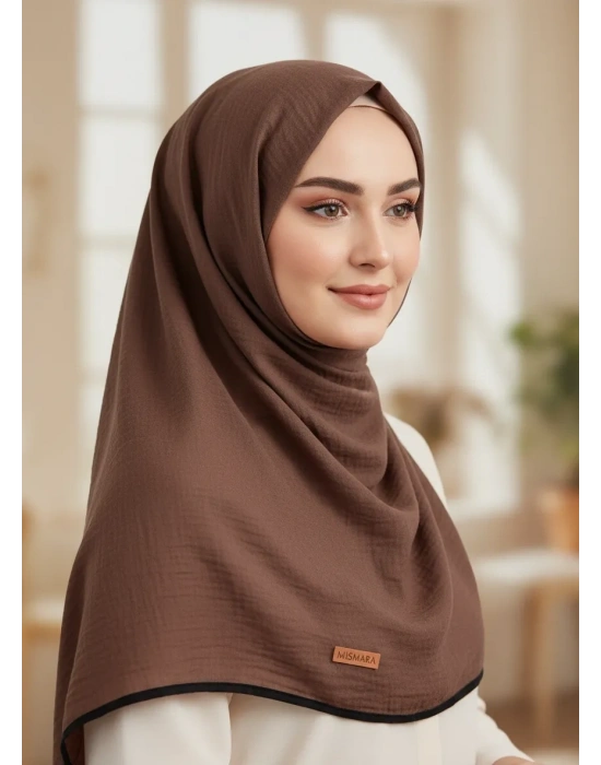 Mismara Müslin Biyeli Eşarp Mocha