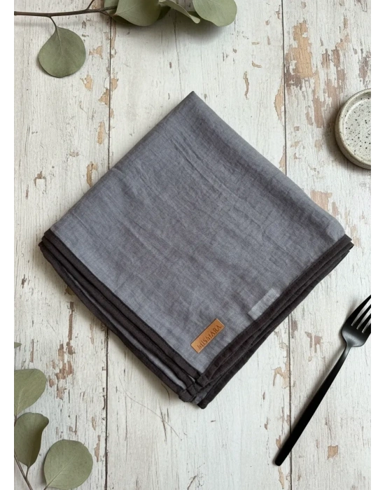 Mismara Müslin Biyeli Eşarp Koyu Vizon