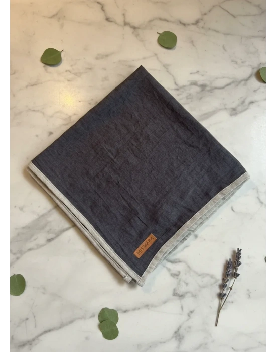 Mismara Müslin Biyeli Eşarp Antrasit