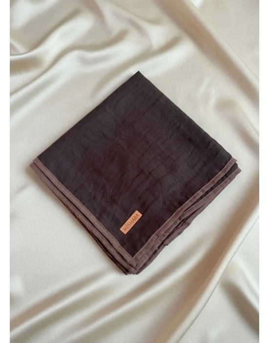 Mismara Müslin Biyeli Eşarp Kahve