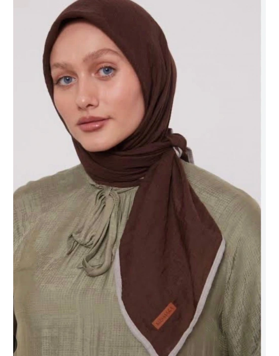 Mismara Müslin Biyeli Eşarp Acı Kahve