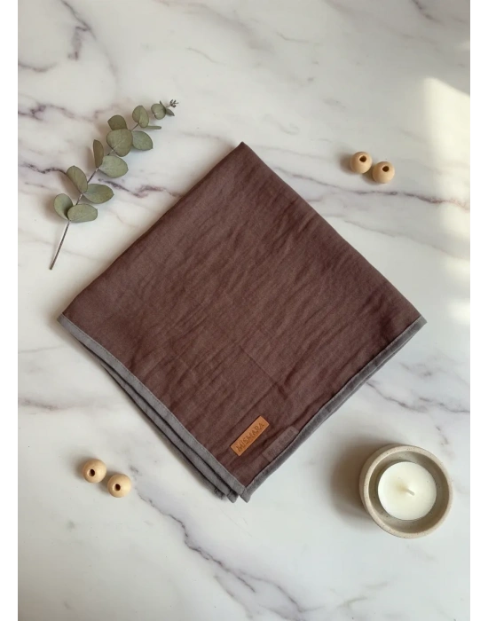 Mismara Müslin Biyeli Eşarp Çikolata