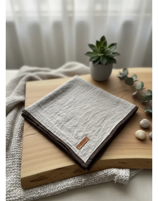 Mismara Müslin Biyeli Eşarp Vizon Kahve