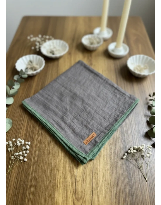 Mismara Müslin Biyeli Eşarp Vizon Yeşil