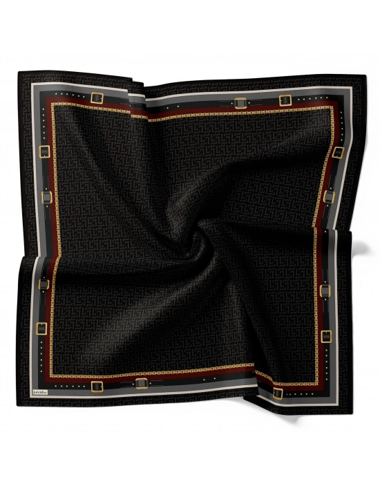 Levidor Royal Eşarp Kemer Desen Siyah Gri