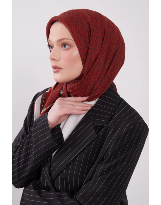 Levidor Royal Eşarp Kemer Desen Kırmızı