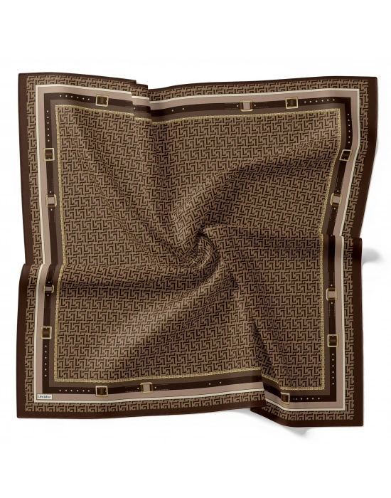 Levidor Royal Eşarp Kemer Desen Koyu Vizon