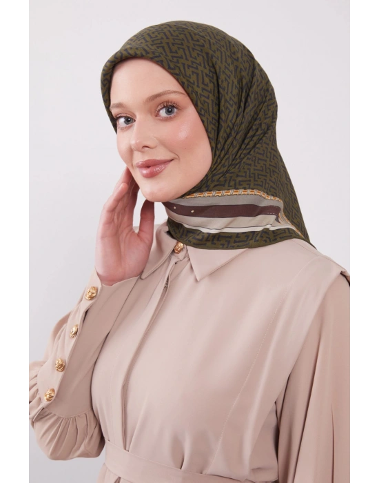 Levidor Royal Eşarp Kemer Desen Haki