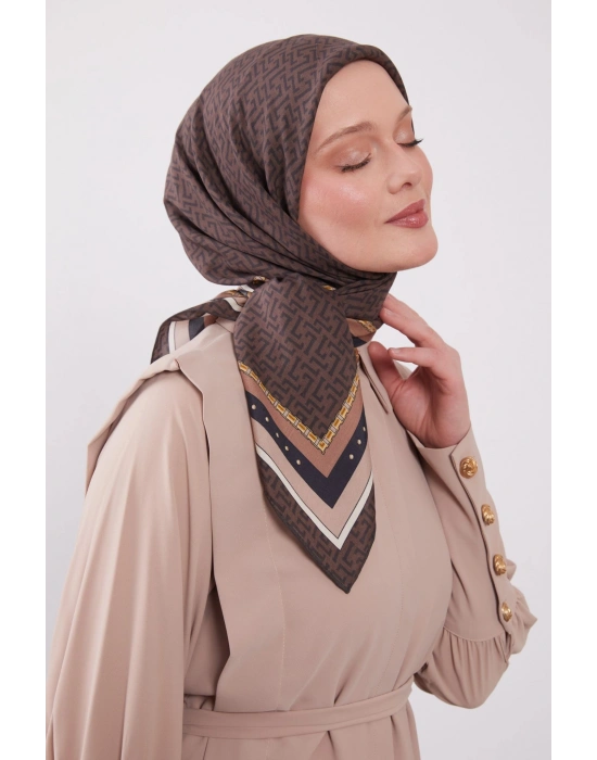 Levidor Royal Eşarp Kemer Desen Acı Kahve