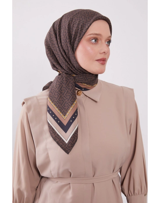 Levidor Royal Eşarp Kemer Desen Acı Kahve