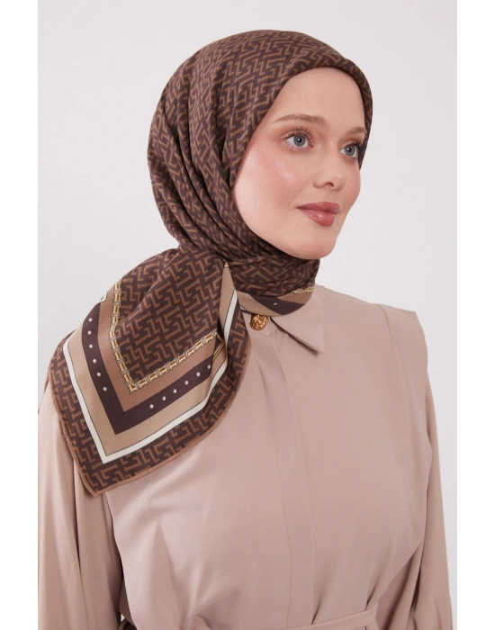 Levidor Royal Eşarp Kemer Desen Kahve