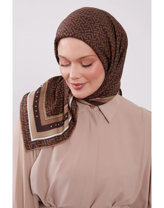 Levidor Royal Eşarp Kemer Desen Kahve