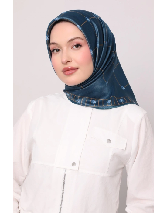 Levidor Kristal Eşarp D7 Petrol Mavi