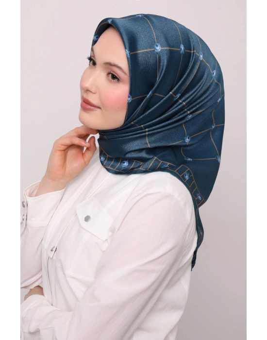 Levidor Kristal Eşarp D7 Petrol Mavi