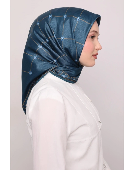 Levidor Kristal Eşarp D7 Petrol Mavi