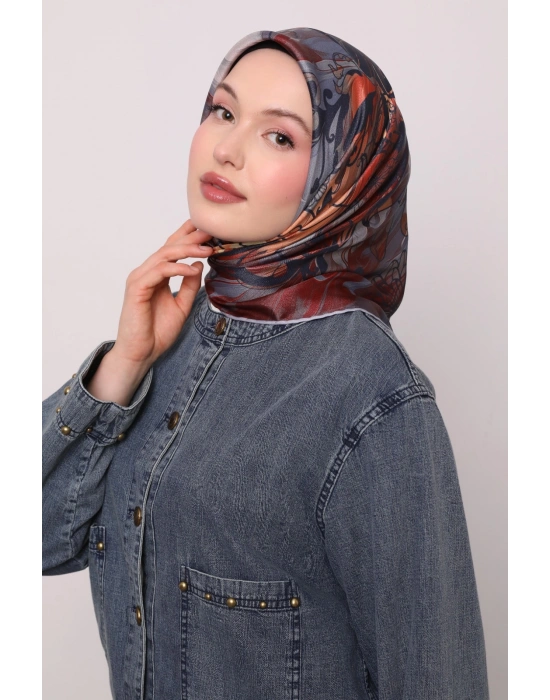 Levidor Kristal Eşarp Esinti Desen Lacivert Gri
